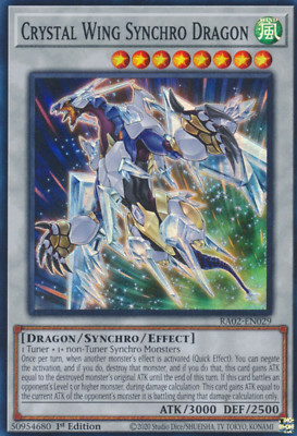 1X NM Crystal Wing Synchro Dragon - RA02-EN029 - Super Rare 1st Edition-image