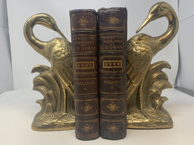 U S GRANT / PERSONAL MEMOIRS OF U.S GRANT LEATHERBOUND TWO VOLUMES COMPLETE-image