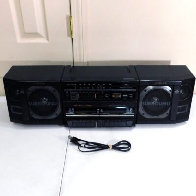 Fisher PH-W803BA Boombox Stereo Wide Surround 3 Way Speakers New Belts Tested-image