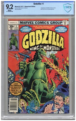 Godzilla  # 1   CBCS  9.2   NM-   White pgs   8/77  Newsstand Edition  1st App. -image