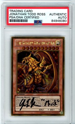PSA Signed Jonathon Todd Ross The Winged Dragon of Ra PGLD-EN031 1st Ed.-image