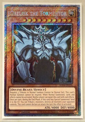 Yugioh! 1x Obelisk the Tormentor RA04-EN116 Platinum Secret Rare 1st Ed NM-image