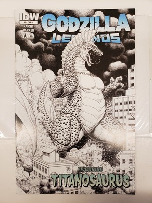 GODZILLA LEGENDS #3 ADAMS SKETCH  (1:10)  IDW PUB/DAMAGED BACK PAGE SEE PIX-image