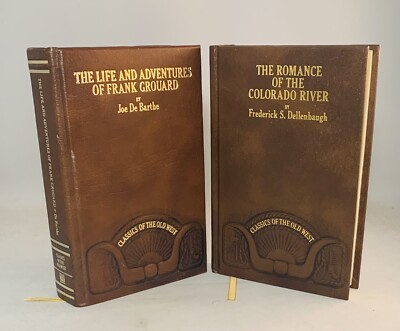 Classics Of The Old West-Time-Life-2 Books-Dellenbaugh-Barthe-Leather-Beautiful!-image