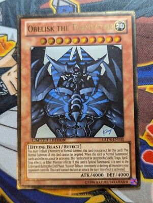 Yugioh Obelisk the Tormentor GLD4-EN030 Limited Gold Rare - Mod Played-image