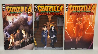 Godzilla Monsters + Protectors All Hail The King 2022 IDW 1:10 Variant Set 1 2 3-image