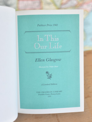 In This Our Life  by  Ellen Glasgow   Franklin Library  leather -image