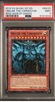 Yugioh PSA 9 BP02-EN125 Obelisk the Tormentor Battle Pack: Epic Dawn Mosaic Rare-image