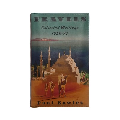 Travels by Paul Bowles - Leather Covered, Wood Hardback Book, Personalized-image