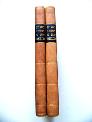 SCARCE 1814 U.K. Set THE LETTERS OF LORD NELSON TO LADY HAMILTON Leather Bound-image