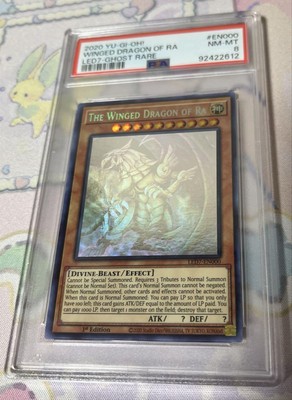 PSA8 The Winged Dragon of Ra RED7-EN000 Holographic Ghost Rare Yu-Gi-Oh Card-image