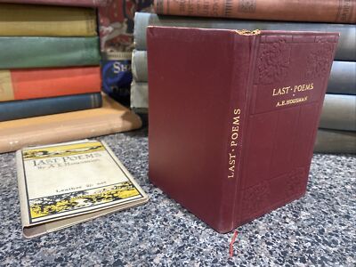 Vintage 1936 Last Poems - By A. E. Housman Leather Bound With Gold Gilt / DJ-image