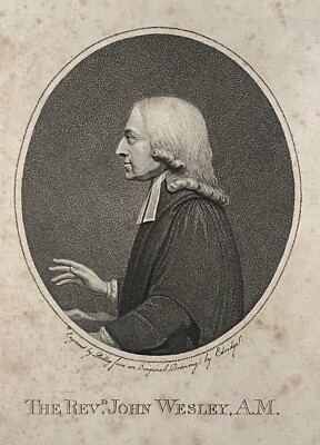 1792 LIFE OF JOHN WESLEY Portrait EARLY METHODIST Leather Bound COKE Moore-image