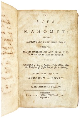 Life of Mahomet / 1st American Edition 1802 in contemporary binding-image