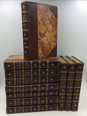LIFE OF SAMUEL JOHNSON with JOHNSONIANA - James Boswell - 1853 - 10v,  Croker-image