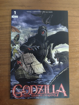 GODZILLA HERE THERE BE DRAGONS # 1 DEWEY 1:25 RI VARIANT COVER IDW 2023 NM--image