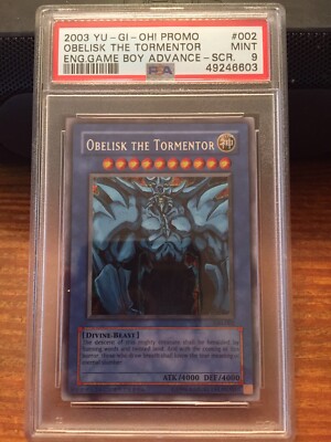 2003 Yu-Gi-Oh! Game Boy Advance Secret Rare Obelisk The Tormentor GBI-002 PSA 9-image