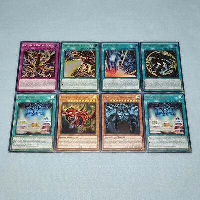 Yugioh Obelisk the Tormentor + Slifer the Sky Dragon 1st Ed All Holo 8 Card Set-image
