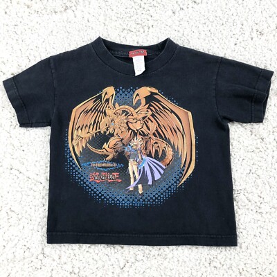 Yu-Gi-Oh Vintage 90s 1996 T-Shirt Kids Size Medium Boys Winged Dragon Of Ra Tee-image
