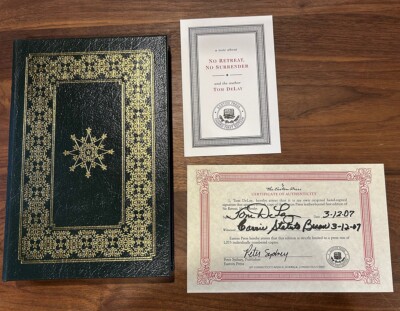 Easton Press: Tom DeLay No Retreat, No Surrender - SIGNED FIRST EDITION Leather-image