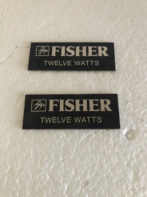 Fisher Twelve Watts Speakers Vintage Nameplate Badge Emblems Cool FAST FREE SHIP-image