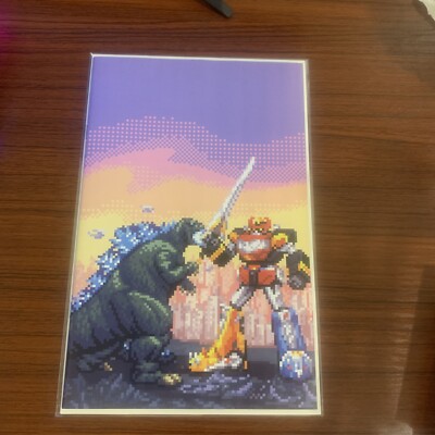 Godzilla vs Mighty Morphin Power Rangers #1 Sanches 8-Bit Virgin Variant MMPR-image