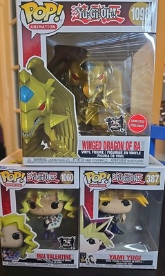 Funko Pop! Vinyl: Yu-Gi-Oh! - Winged Dragon of Ra, Yami Yugioh, Mai V Lot Of 3-image
