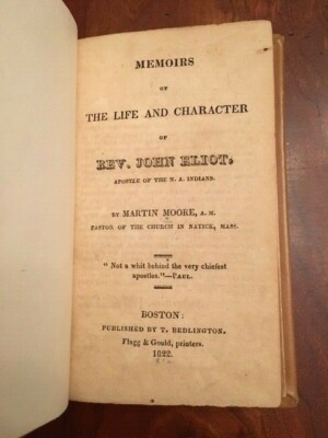 1822 Memoirs Life & Character Rev John Eliot Apostle North American INDIANS Rare-image