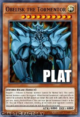 YUGIOH RA04-EN116 Obelisk the Tormentor Platinum Secret Rare 1st Edition NM-image