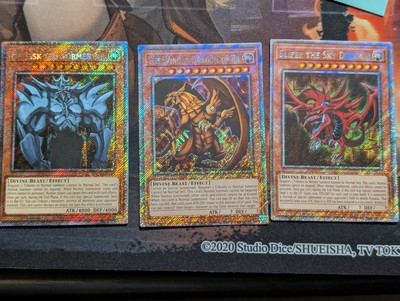 Yu-Gi-Oh! 3 GOD Obelisk the Tormentor Slifer Winged Dragon Of Ra RA04 PSR set -image