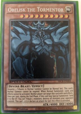 YuGiOh Obelisk the Tormentor Secret Rare 1st Edition SBCB-EN202 NM Speed Duel-image
