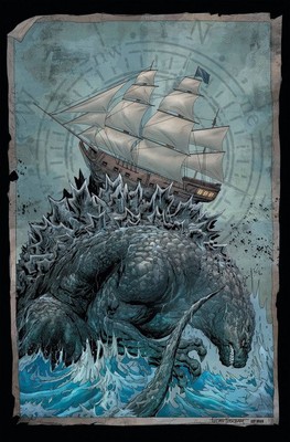 Godzilla: Here There Be Dragons #1C FN; IDW | RI 1:10 Variant Tyler Kirkham - we-image