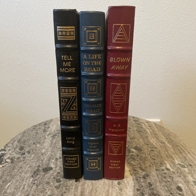 Easton Press SIGNED First Editions. Tell Me More, A Life On The Road, Blown Away-image