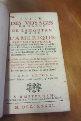 Voyages du Baron de Lahontan 1741 N. America Huron Algonquin dictionary vol2 oop-image