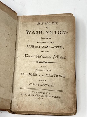 An American / MEMORY OF WASHINGTON COMPRISING SKETCH OF HIS LIFE 1st ed 1800-image