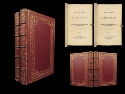 1856 Robert Burns Scottish Poetry Scotland Poems Cunningham Letters BINDING 2v-image