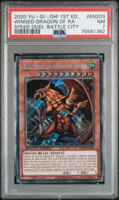 2020 Yu-Gi-Oh! 1st Edition The Winged Dragon of Ra SBCB-EN203  PSA 7-image