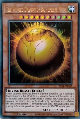 RA01-EN007 THE WINGED DRAGON OF RA - SPHERE MODE ULTRA RARE 1ST ED YuGiOh CARD-image