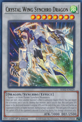 1X NM Crystal Wing Synchro Dragon - RA02-EN029 - Ultimate Rare 1st Edition-image