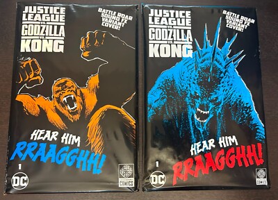 JUSTICE LEAGUE GODZILLA KONG #1 (DC 2023) -- Battle Roar Variant SEALED X 2 (B)-image