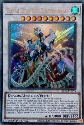 RA04-EN059 CRYSTAL CLEAR WING SYNCHRO DRAGON ULTRA RARE 1ST EDITION YuGiOh CARD-image