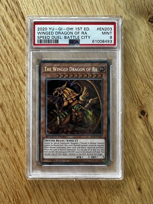 PSA 9 Winged Dragon Of RA 1st Edition Speed Duel Battle City Yu-Gi-Oh! #EN203-image