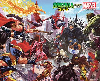Godzilla Destroys The Marvel Universe #1 Wraparound Main (PRESALE 07/16/2025)-image