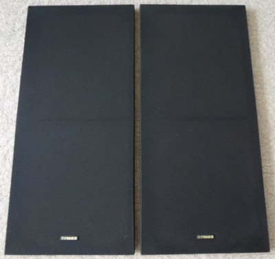 FISHER GRILL COVER SET REMOVED FROM MODEL STV-758 TOWER FLOOR SPEAKER SYSTEM-image