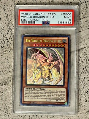 Yu-Gi-Oh! The Winged Dragon of Ra 1st Edition LED7-EN000 PSA 9 Ghost Rare Card-image