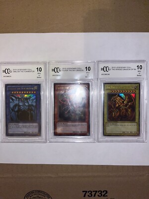 Yugioh Beckett 10 Slifer The Sky Dragon Obelisk The Tormentor Lot If 3 Winged RA-image