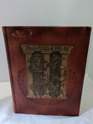 Vintage 1977 The Halls of Fame Handcrafted Mission Leather Bound Book 1st Ed.-image