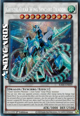 CRYSTAL CLEAR WING SYNCHRO DRAGON • Secret • RA04 EN059 • 1Ed • Yugioh!-image
