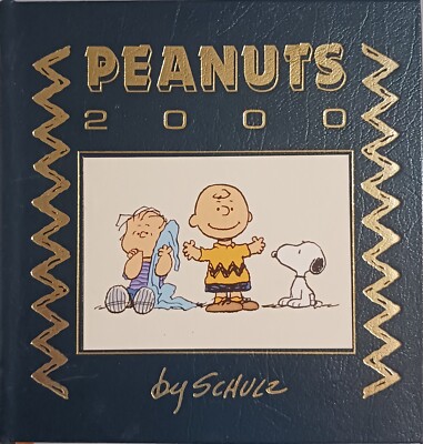 Peanuts 2000 Charles Schulz Hardcover Book First Edition Leather-image