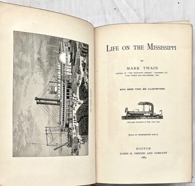 Rare FIRST EDITION FIRST PRINTING 1st State MARK TWAIN Life on the Mississippi -image